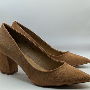 Abound Suede Tan Mocha Block Heel Pumps
